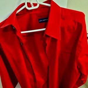 John Ashford Button down red shirt size 15.5 M